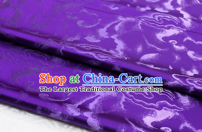 Chinese Classical Cloud Pattern Design Purple Brocade Asian Traditional Tapestry Material DIY Satin Damask Dress Silk Fabric