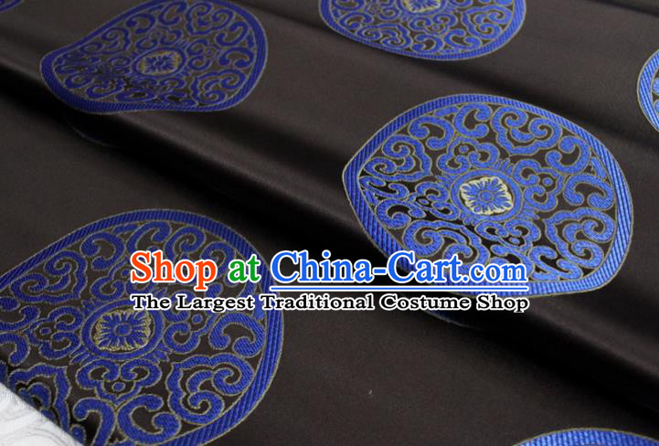 Chinese Tang Suit Classical Round Pattern Design Deep Brown Brocade Asian Traditional Tapestry Material DIY Satin Damask Mongolian Robe Silk Fabric