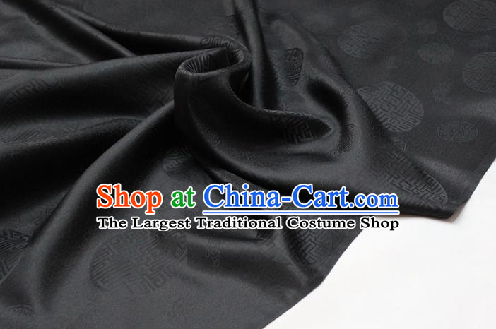 Chinese Classical Pattern Design Black Brocade Asian Traditional Tapestry Mongolian Robe Material DIY Satin Damask Silk Fabric