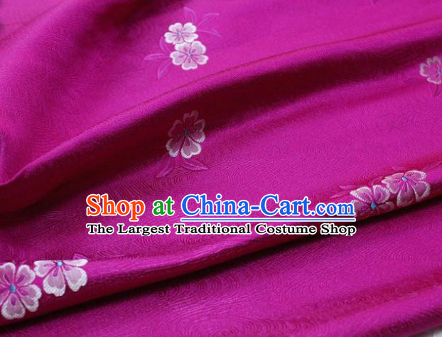 Chinese Classical Blossom Pattern Design Rosy Brocade Silk Fabric DIY Satin Damask Asian Traditional Qipao Dress Tapestry Material
