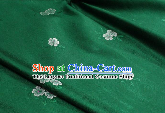 Chinese Classical Blossom Pattern Design Green Brocade Silk Fabric DIY Satin Damask Asian Traditional Qipao Dress Tapestry Material