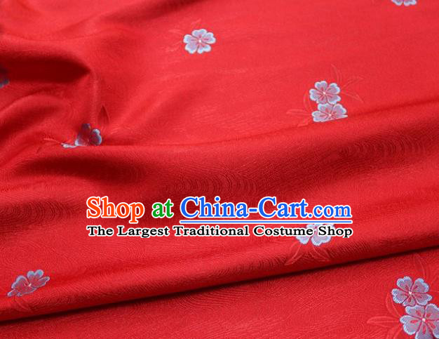Chinese Classical Blossom Pattern Design Red Brocade Silk Fabric DIY Satin Damask Asian Traditional Qipao Dress Tapestry Material