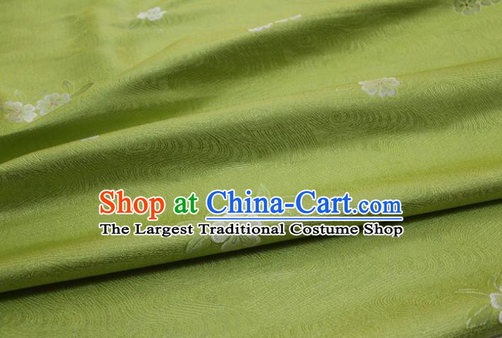 Chinese Classical Blossom Pattern Design Light Green Brocade Silk Fabric DIY Satin Damask Asian Traditional Qipao Dress Tapestry Material
