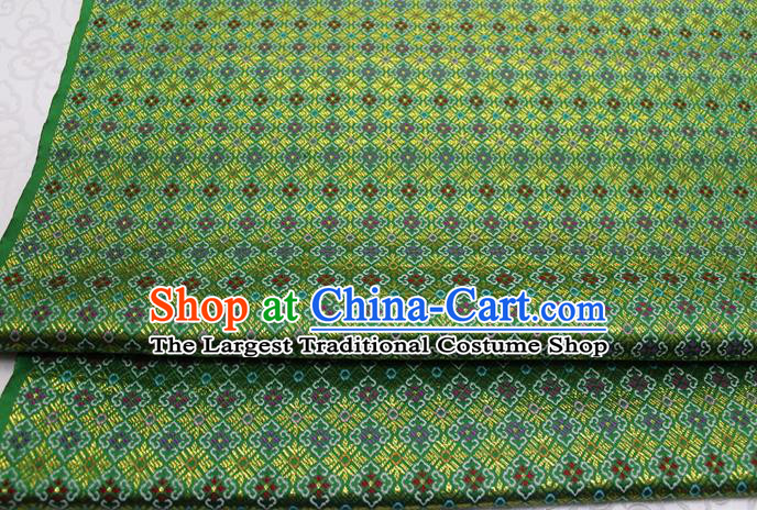 Green Chinese Classical Pattern Design Brocade Mongolian Robe Silk Fabric DIY Satin Damask Asian Traditional Tapestry Material