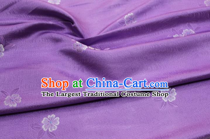 Chinese Classical Blossom Pattern Design Violet Brocade Silk Fabric DIY Satin Damask Asian Traditional Qipao Dress Tapestry Material