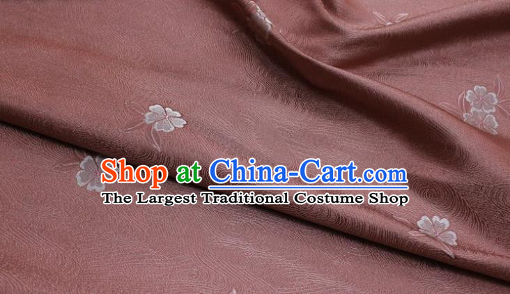 Chinese Classical Blossom Pattern Design Brownish Pink Brocade Silk Fabric DIY Satin Damask Asian Traditional Qipao Dress Tapestry Material