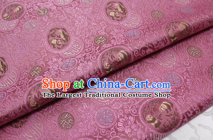 Chinese Qipao Dress Classical Panda Pattern Design Pink Nanjing Brocade Asian Traditional Tapestry Material DIY Satin Damask Silk Fabric