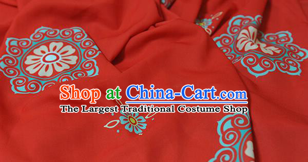 Top Quality Chinese Classical Pattern Red Cotton Material Asian Traditional Curtain Cloth Fabric