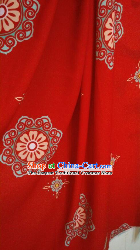 Top Quality Chinese Classical Pattern Red Cotton Material Asian Traditional Curtain Cloth Fabric