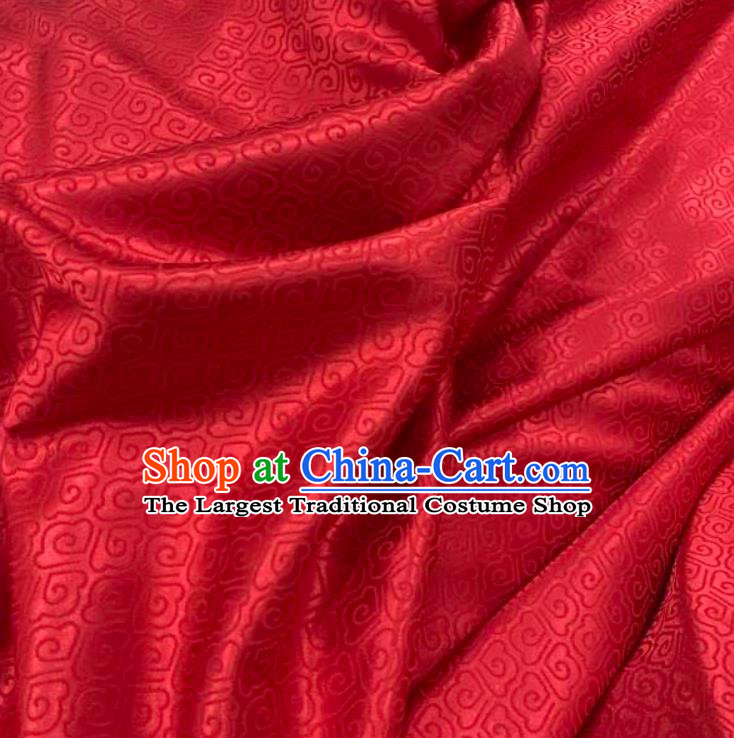 Chinese Hanfu Dress Traditional Cloud Pattern Design Red Satin Fabric Silk Material Traditional Asian Brocade Tapestry