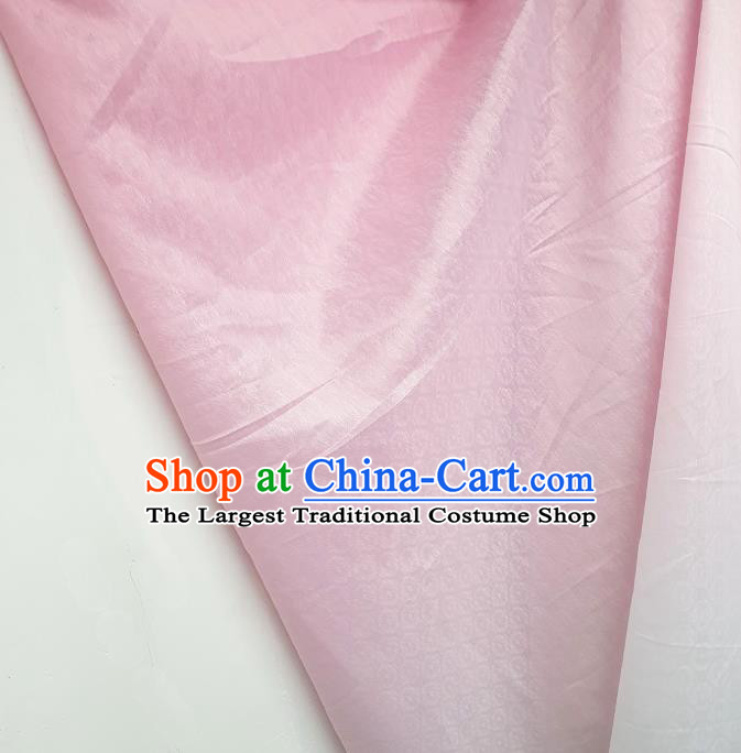 Top Quality Chinese Classical Androsace Pattern Pink Satin Fabric Traditional Asian Hanfu Dress Jacquard Cloth Silk Material Traditional Tapestry