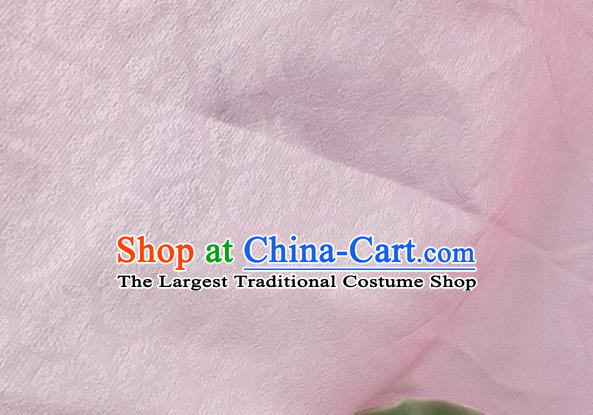 Top Quality Chinese Classical Androsace Pattern Pink Satin Fabric Traditional Asian Hanfu Dress Jacquard Cloth Silk Material Traditional Tapestry