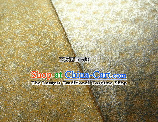 Chinese Classical Sesame Flower Pattern Design Golden Brocade Fabric Asian Traditional Tapestry Material DIY Satin Cloth Damask