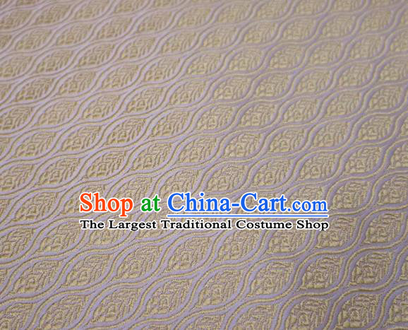 Top Quality Japanese Classical Leaf Pattern White Satin Material Asian Traditional Brocade Kimono Nishijin Tapestry Cloth Fabric