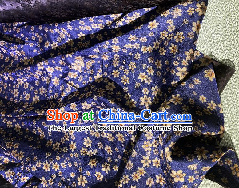 Chinese Classical Blossom Pattern Blue Watered Gauze Asian Top Quality Silk Material Hanfu Dress Cloth Cheongsam Brocade Fabric