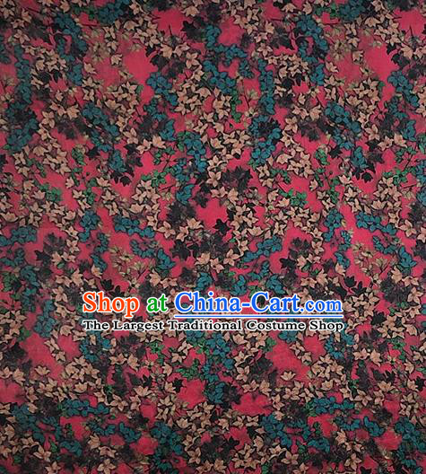 Chinese Classical Red Flowers Pattern Watered Gauze Asian Top Quality Silk Material Hanfu Dress Brocade Cheongsam Cloth Fabric