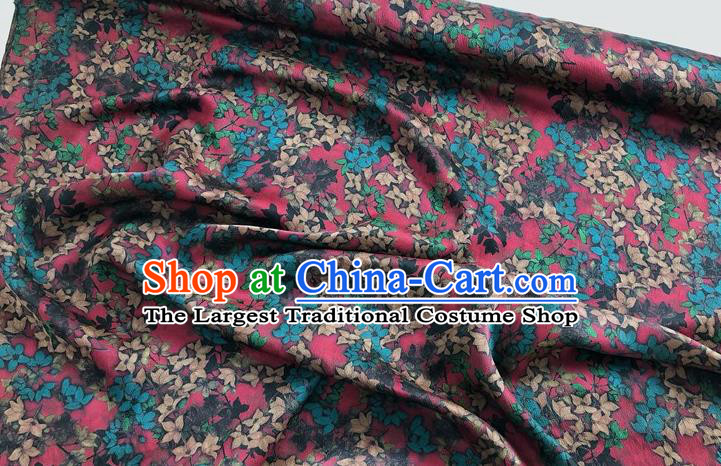 Chinese Classical Red Flowers Pattern Watered Gauze Asian Top Quality Silk Material Hanfu Dress Brocade Cheongsam Cloth Fabric