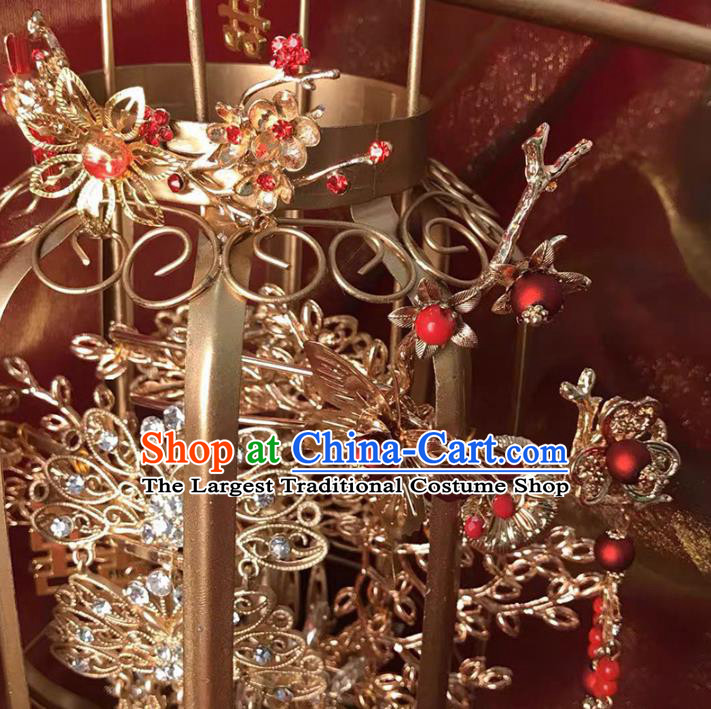 Handmade Chinese Wedding Prop Golden Lantern Top Grade Bride Accessories Photography Portable Lamp for Women