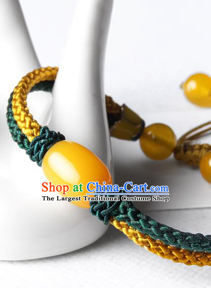 Handmade Chinese Traditional Canary Stone Bracelet Jewelry Accessories Decoration National Bangle for Women