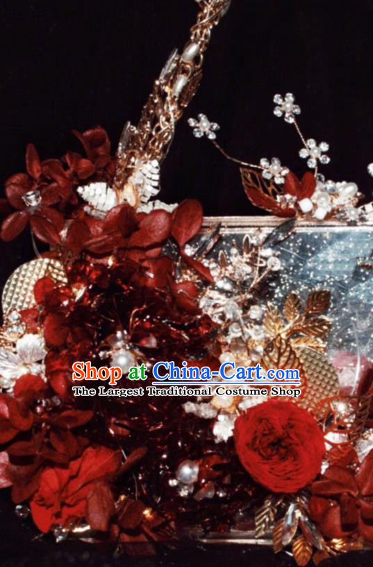 Baroque Princess Flowers Bag Handmade Wedding Accessories Photography Prop Bride Acrylic Handbag for Women