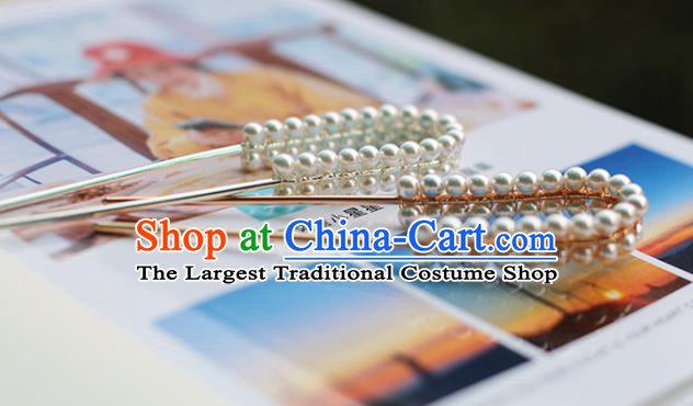 Handmade Chinese Classical Song Dynasty Hair Accessories Ancient Princess Pearls Hairpins Hanfu Headwear for Women