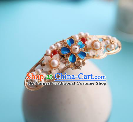 Chinese Classical Ming Dynasty Hair Crown Traditional Hanfu Hair Accessories Handmade Tassel Hairpins Complete Set for Women