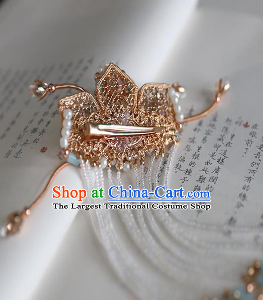 Handmade Chinese Classical Hairpins Traditional Hair Accessories Ancient Hanfu Beads Tassel Hair Claw for Women