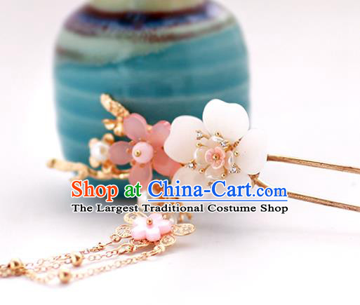 Chinese Classical Wedding Hair Crown Traditional Bride Hair Accessories Handmade Hanfu Plum Tassel Hairpins Full Set