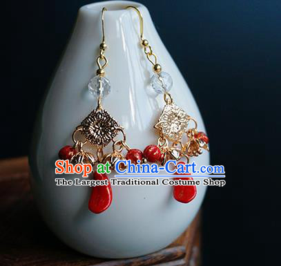Chinese Handmade Hanfu Earrings Traditional Ear Jewelry Accessories Classical Eardrop for Women