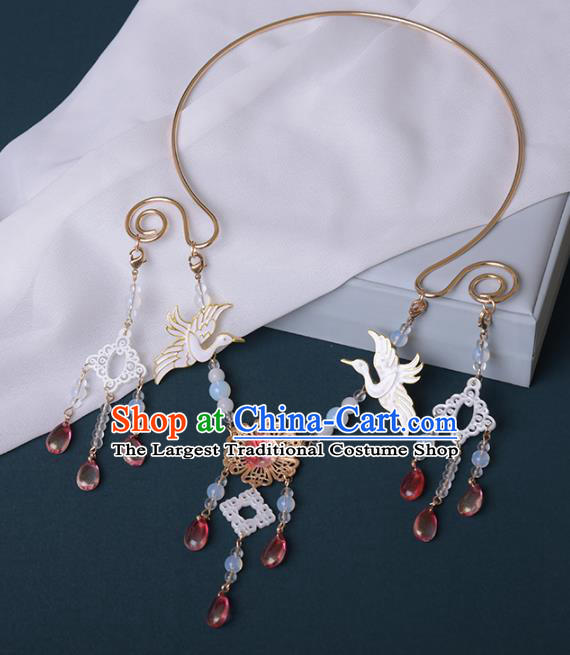 Chinese Handmade Necklet Decoration Traditional Ming Dynasty Precious Stones Tassel Necklace Accessories for Women