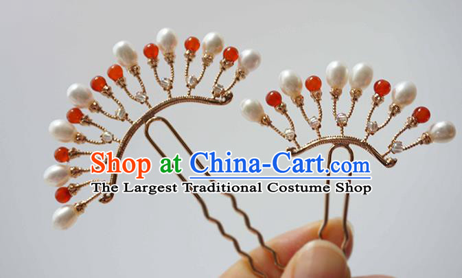 Handmade Chinese Tang Dynasty Hair Clip Traditional Hair Accessories Ancient Court Classical Golden Hairpins for Women