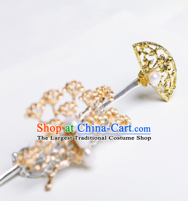 Chinese Traditional Ancient Swordsman Headwear Handmade Jin Dynasty Hairpin and Pine Hair Crown
