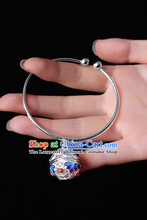 Top Grade Chinese Classical Ming Dynasty Jewelry Accessories Handmade Ancient Hanfu Silver Sachet Bracelet for Women