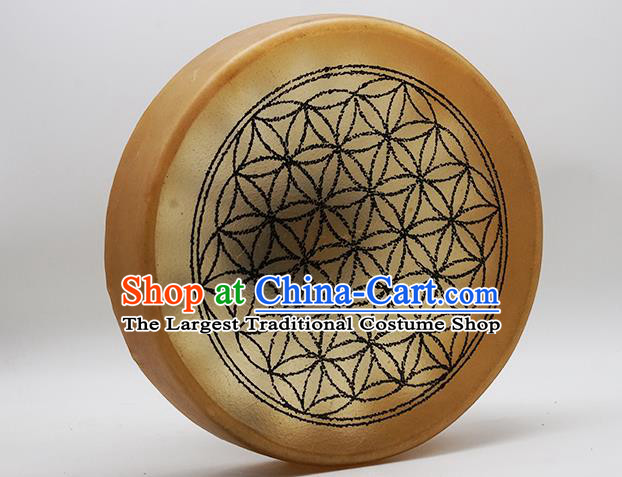 German Traditional Musical Instruments Flower of Life Pattern Drum Religious Shaman Drum Shamanic Tupan Cowhide Drums