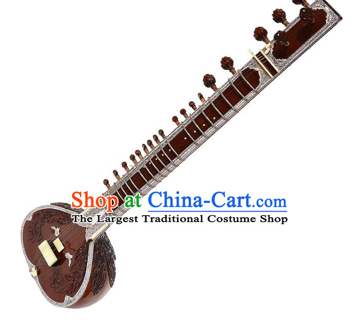 India Traditional Musical Instruments Indian Sitar Rosewood Handmade Carving Plucked String Instrument