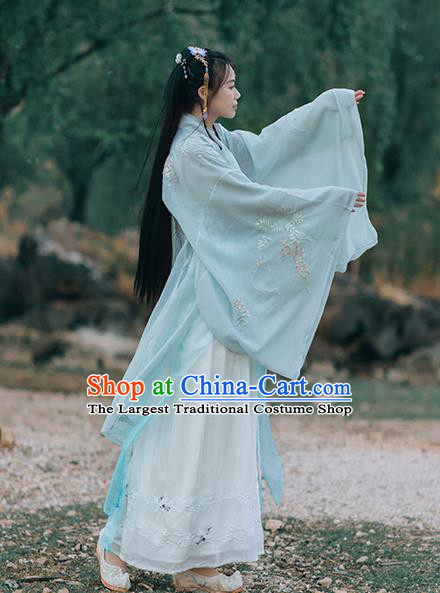 Chinese Tang Dynasty Court Lady Costumes Traditional Ancient Royal Princess Hanfu Garment Embroidered Blouse Strapless and Skirt for Women