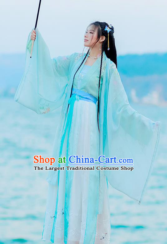 Chinese Tang Dynasty Court Lady Costumes Traditional Ancient Royal Princess Hanfu Garment Embroidered Blouse Strapless and Skirt for Women