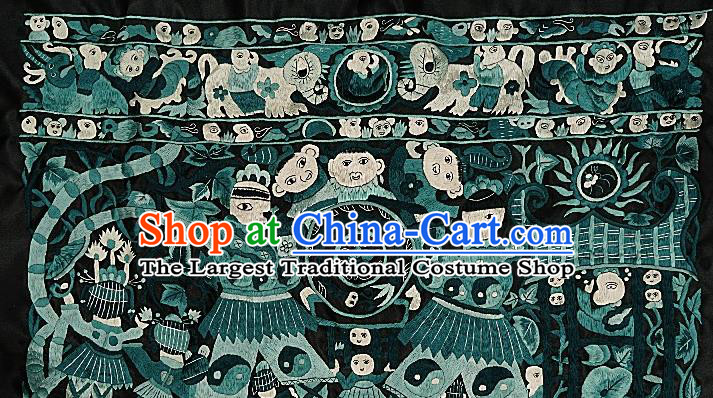 Chinese Traditional Embroidered Fabric Patches Handmade Embroidery Craft Miao Ethnic Embroidering Applique Accessories