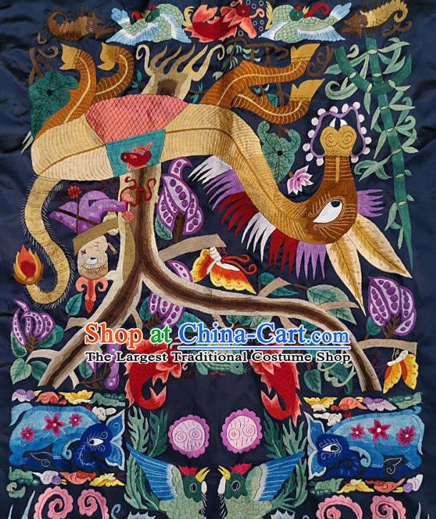 Chinese Traditional Embroidered Horse Fish Fabric Patches Handmade Embroidery Craft Miao Ethnic Accessories Embroidering Dragon Applique