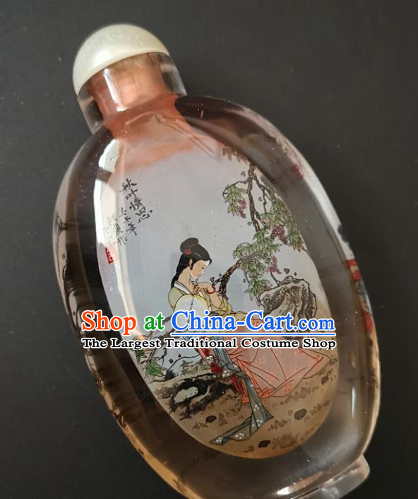 Chinese Snuff Bottle Traditional Handmade Painting Young Beauty Snuff Bottles