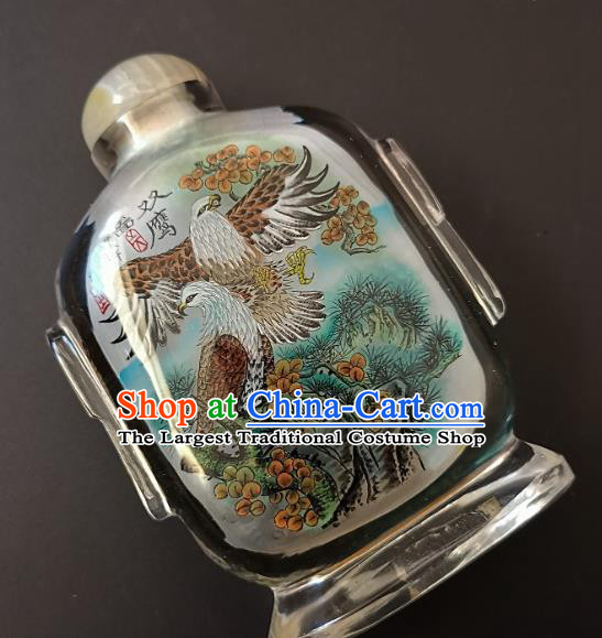 Chinese Snuff Bottle Traditional Handmade Painting Double Eagle Inside Snuff Bottles