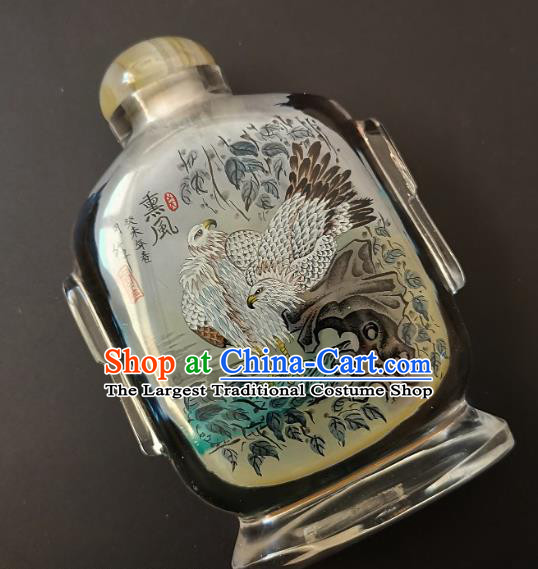 Chinese Snuff Bottle Traditional Handmade Painting Double Eagle Inside Snuff Bottles