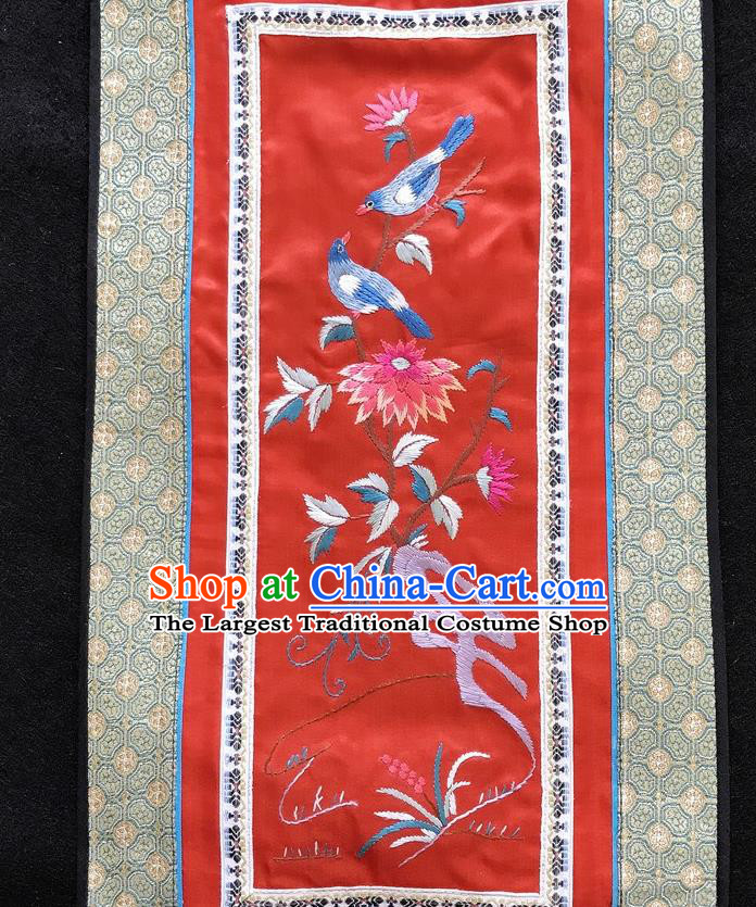 Chinese National Embroidered Paintings Traditional Handmade Embroidery Decorative Red Silk Picture Craft