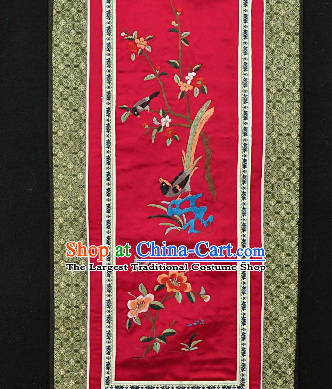 Chinese National Embroidered Magpie Plum Blossom Silk Painting Traditional Handmade Embroidery Craft Embroidering Decorative Wall Picture