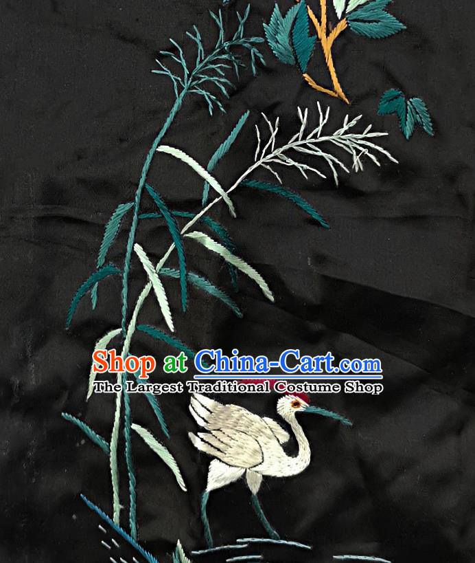 Chinese National Embroidered Bird Peony Black Silk Painting Traditional Handmade Embroidery Craft Embroidering Decorative Wall Picture