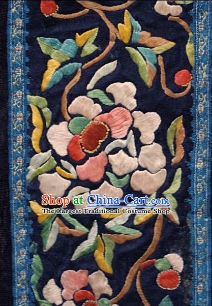 Chinese National Embroidered Flowers Bird Black Silk Paintings Traditional Handmade Embroidery Decorative Picture Craft