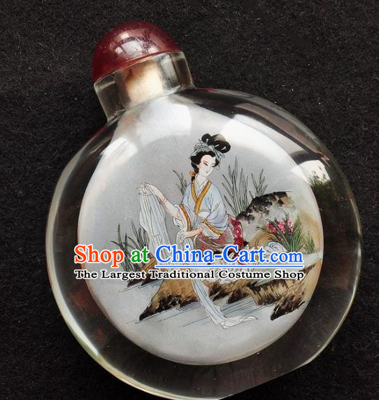 Chinese Handmade Snuff Bottle Traditional Inside Painting Beauty Xi Shi Snuff Bottles Artware