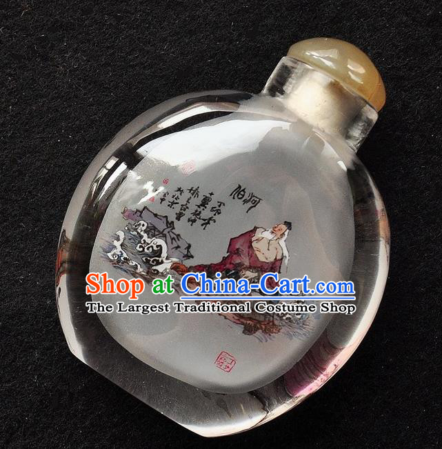 Chinese Handmade Snuff Bottle Traditional Inside Painting The God of River Snuff Bottles Artware