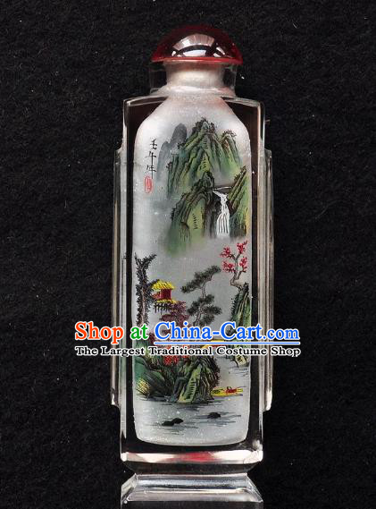 Chinese Handmade Scenery Snuff Bottle Traditional Inside Painting Landscape Snuff Bottles Artware
