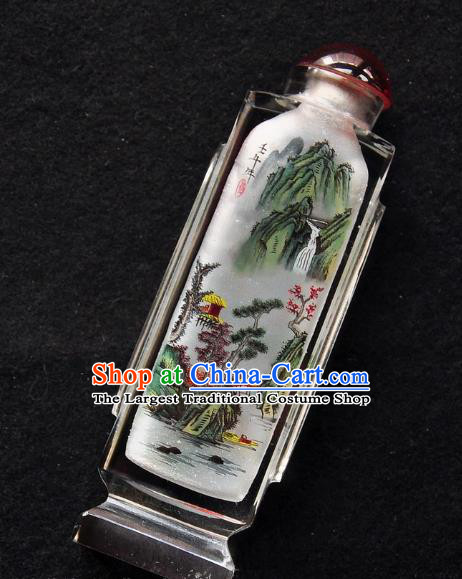 Chinese Handmade Scenery Snuff Bottle Traditional Inside Painting Landscape Snuff Bottles Artware